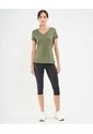 Camiseta Deportiva Cuello En V  Para Mujer Verde Patprimo de Patprimo