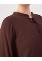 Blusa Fluida Con Amarre Frontal  Curvy  Para Mujer Café Patprimo de Patprimo