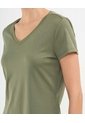 Camiseta Deportiva Cuello En V  Para Mujer Verde Patprimo de Patprimo