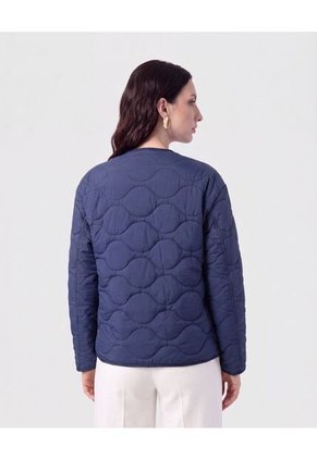 Chaqueta Acolchada Cuello Redondo Para Mujer Azul Patprimo