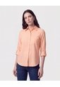 Camisa Con Unicolor Manga Larga   Para Mujer Naranja Patprimo de Patprimo