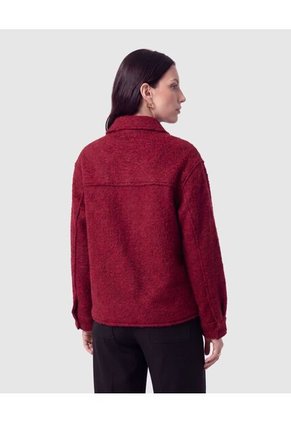 Chaqueta Unicolor Texturizada Para Mujer Vino Patprimo
