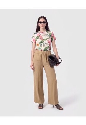Pantalón Fluido Con Pretina Para Mujer Café Patprimo