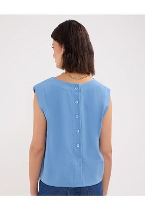 Blusa Escote Redondo  Para Mujer Azul Patprimo