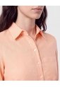 Camisa Con Unicolor Manga Larga   Para Mujer Naranja Patprimo de Patprimo