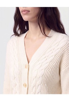 Saco Cárdigan De Trenzas Para Mujer Crema Patprimo