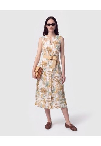 Vestido Camisero Con Cinturón   Para Mujer Amarillo Patprimo Patprimo