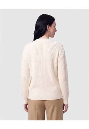 Saco Cárdigan De Trenzas Para Mujer Crema Patprimo