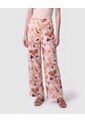 Pantalón Palazzo De Caída Fluida   Para Mujer Rosa Patprimo de Patprimo
