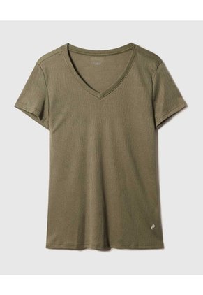 Camiseta Deportiva Cuello En V Para Mujer Verde Patprimo
