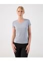 Camiseta Unicolor Texturizada  Para Mujer Gris Patprimo de Patprimo