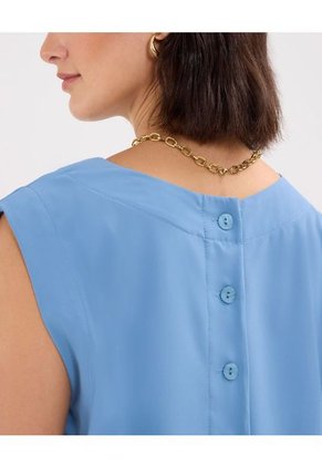 Blusa Escote Redondo  Para Mujer Azul Patprimo