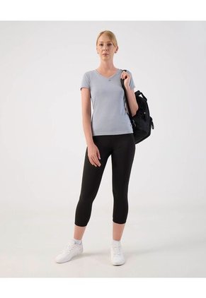Camiseta Unicolor Texturizada  Para Mujer Gris Patprimo
