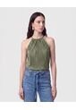 Blusa Plisada Cuello Halter   Para Mujer Verde Patprimo de Patprimo