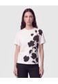 Camiseta Cuello Redondo Bordada   Para Mujer Blanco Patprimo de Patprimo