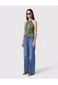 Blusa Plisada Cuello Halter   Para Mujer Verde Patprimo de Patprimo