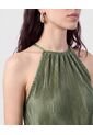Blusa Plisada Cuello Halter   Para Mujer Verde Patprimo de Patprimo