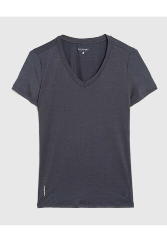 Camiseta  Básica Cuello V Manga Corta  Para Mujer Gris Patprimo Patprimo