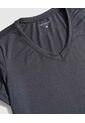 Camiseta  Básica Cuello V Manga Corta  Para Mujer Gris Patprimo de Patprimo