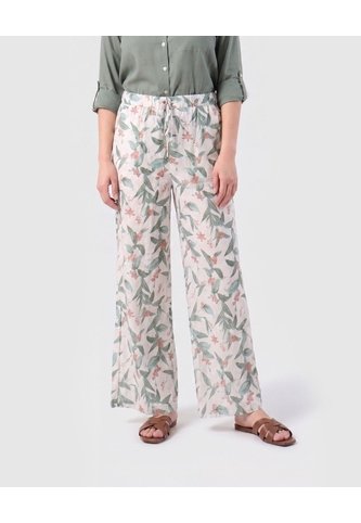 Pantalón Fluido Con Estampado   Para Mujer Verde Patprimo Patprimo