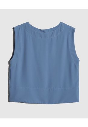 Blusa Escote Redondo  Para Mujer Azul Patprimo