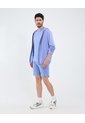 Bermuda Unicolor Con Bolsillo Posterior  Para Hombre Azul Patprimo de Patprimo