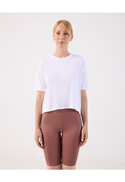 Camiseta Deportiva Boxy  Para Mujer Blanco Patprimo