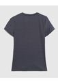 Camiseta  Básica Cuello V Manga Corta  Para Mujer Gris Patprimo de Patprimo