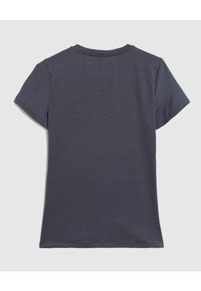 Camiseta  Básica Cuello V Manga Corta  Para Mujer Gris Patprimo