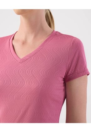 Camiseta Deportiva Cuello En V  Para Mujer Rosa Patprimo