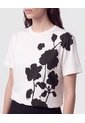 Camiseta Cuello Redondo Bordada   Para Mujer Blanco Patprimo de Patprimo