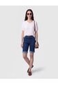 Bermuda Denim Con Dobladillo   Para Mujer Azul Patprimo de Patprimo