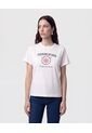 Camiseta Cuello Redondo Con Rib   Para Mujer Blanco Patprimo de Patprimo