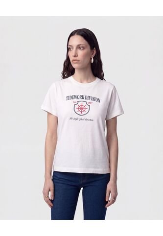 Camiseta Cuello Redondo Con Rib   Para Mujer Blanco Patprimo Patprimo