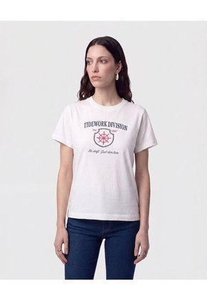 Camiseta Cuello Redondo Con Rib Para Mujer Blanco Patprimo