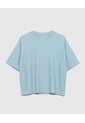 Camiseta Tipo Boxy   Para Mujer Azul Patprimo de Patprimo