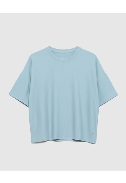Camiseta Tipo Boxy   Para Mujer Azul Patprimo