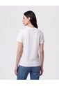 Camiseta Cuello Redondo Con Rib   Para Mujer Blanco Patprimo de Patprimo