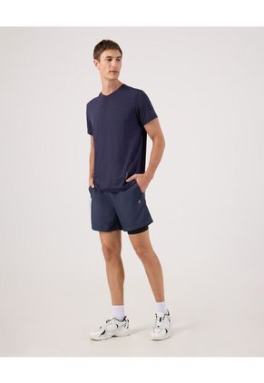 Camiseta Manga Corta Jaspeada Para Hombre Azul Patprimo