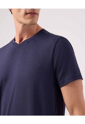 Camiseta Manga Corta Jaspeada Para Hombre Azul Patprimo
