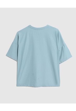Camiseta Tipo Boxy   Para Mujer Azul Patprimo