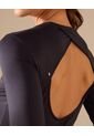 Camiseta  Manga Larga Espalda Abierta  Para Mujer Azul Patprimo de Patprimo