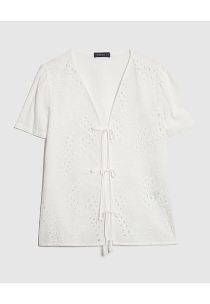 Blusa Para Mujer Manga Corta Color Blanco Marca Patprimo #30123333
