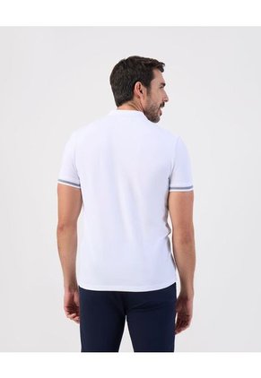 Polo Slim Fit Cuello Mao Y Bolsillo Para Hombre Blanco Patprimo