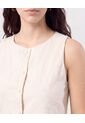 Blusa Chaleco Cortada En Pico   Para Mujer Beige Patprimo de Patprimo