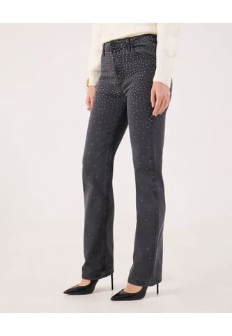 Jean Straight Con Detalle   Para Mujer Gris Patprimo Patprimo