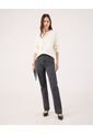 Jean Straight Con Detalle   Para Mujer Gris Patprimo de Patprimo