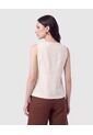 Blusa Chaleco Cortada En Pico   Para Mujer Beige Patprimo de Patprimo