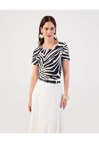 Camiseta  Para Mujer Manga Corta Cuello Redondo Color Blanco Marca Patprimo #30093938 Patprimo