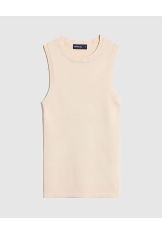 Camiseta  Para Mujer Manga Sisa Cuello Redondo Color Beige Marca Patprimo #30093867 Patprimo